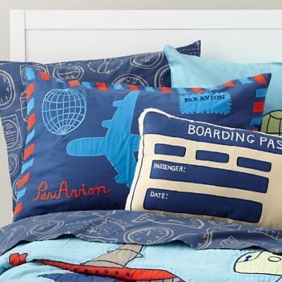 Land of Nod Plane Travel Theme - Standard Size Sham - Picture 3 of 3
